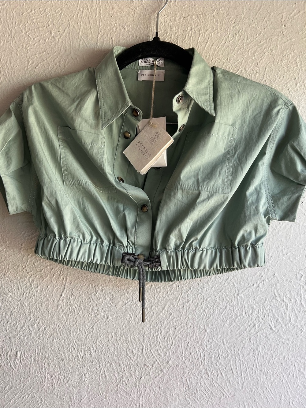 New Brunello Cucinelli cotton cropped poplin shirt 6